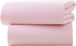 CLAIR DE LUNE Flat Sheets to fit Moses Basket, Pram or Crib - Pink